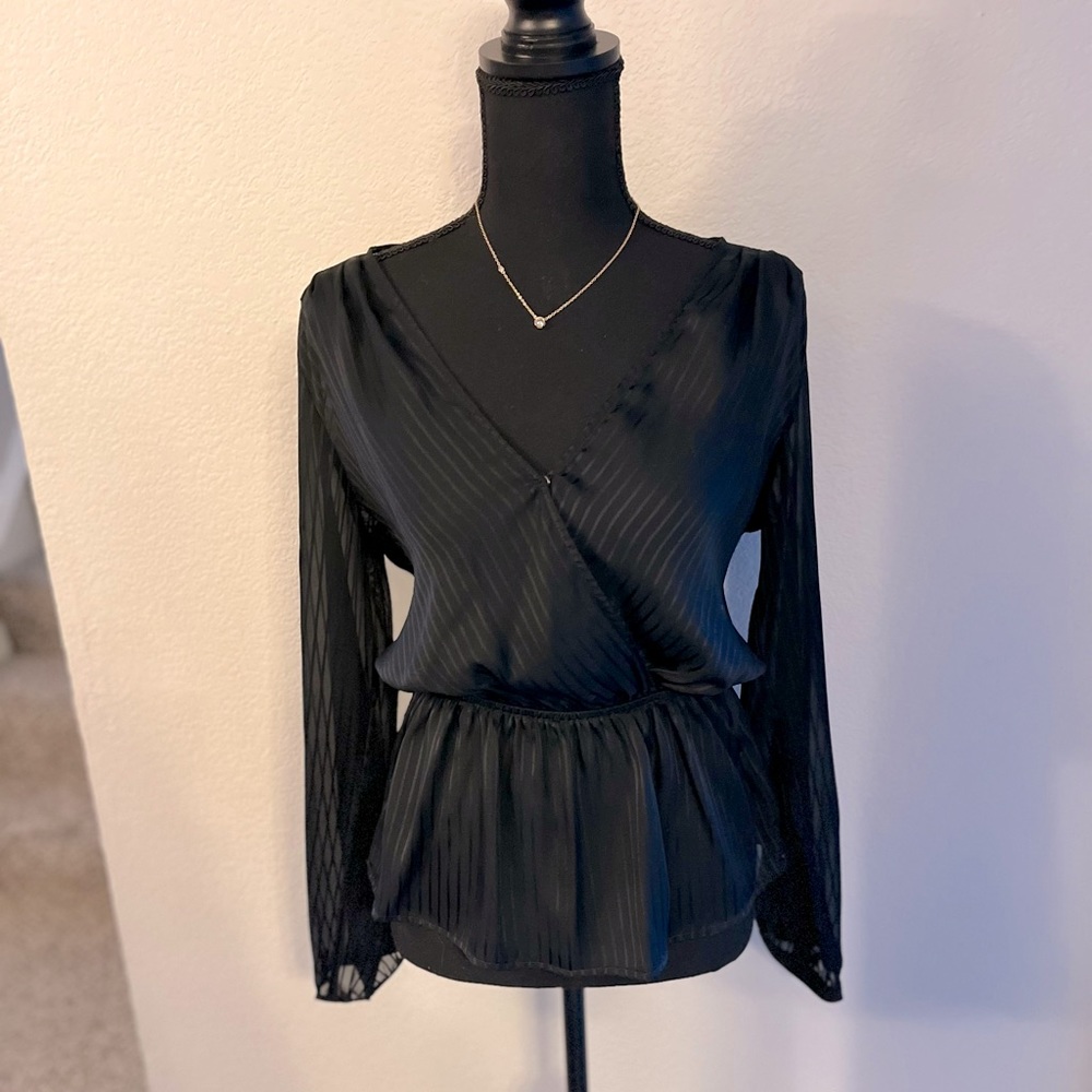 EXPRESS — Sheer Peplum Blouse